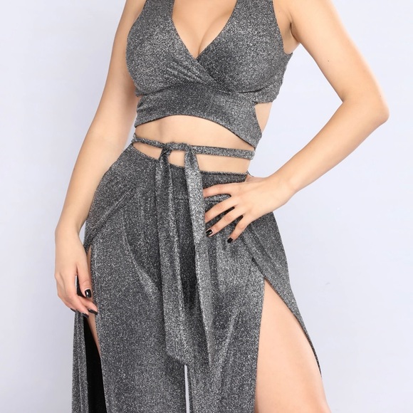 NWT XL Split Leg Two Piece Pant Set - Picture 2 of 12